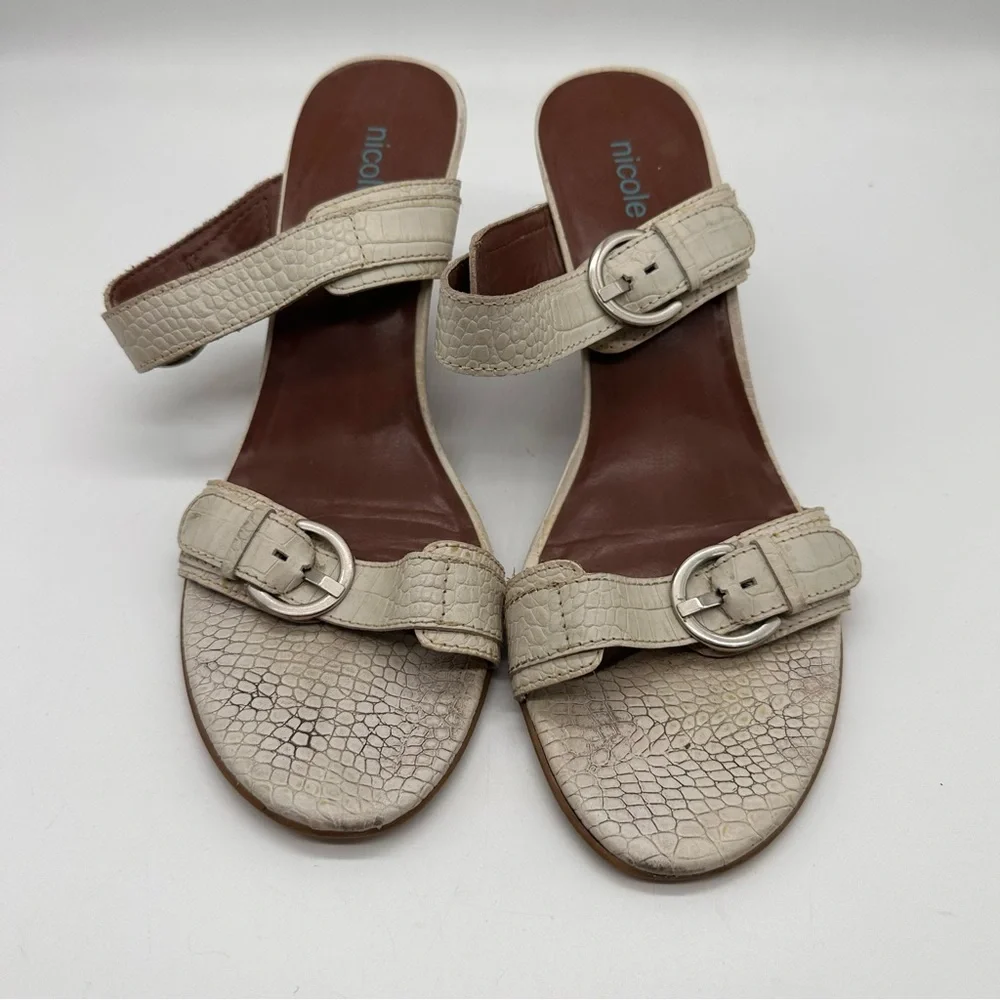 Saluki Wedge Animal Embossed Heels by Nicole Vintage 9M